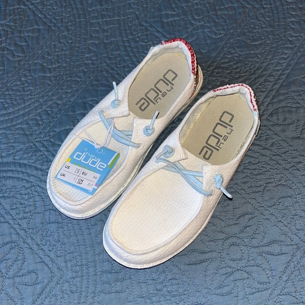 Hey Dude‎ KIDS Shoes Wendy White Aztec Slip On
